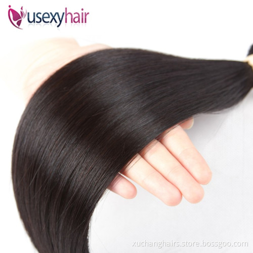 Malaysian Raw Hair Vendors Grade 12A Virgin Unprocessed Straight Human Hair Bundles With Lace Frontal Closure